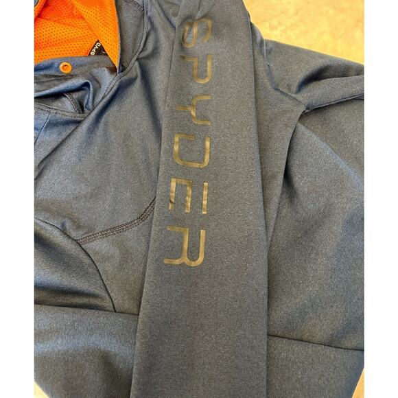 Spyder Active ProW-B Sweatshirt Men Hooded Sz S Blue Stretch Outdoor Athletic - Picture 8 of 9